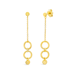 DOUBLE LINKED CIRCLES STUD GOLD EARRING