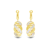 DROPPED BRAIDED FLAT STUD GOLD EARRING