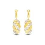 DROPPED BRAIDED FLAT STUD GOLD EARRING