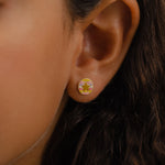KID'S ROUNDED STAR STUD GOLD EARRING