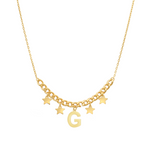 LETTERS  WITH STARS GOURMET GOLD NECKLACE