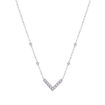 TINY V-SHAPED DIAMOND NECKLACE