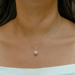 WHITE LETTERS ON PEARL DIAMOND NECKLACE