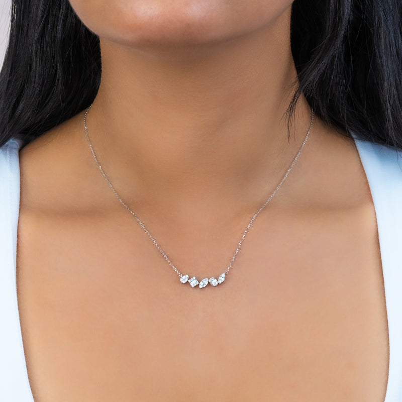 LINE OF SHINING SHAPES DIAMOND NECKLACE