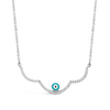 WAVE WITH EVIL EYE DIAMOND NECKLACE