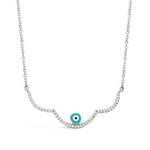 WAVE WITH EVIL EYE DIAMOND NECKLACE