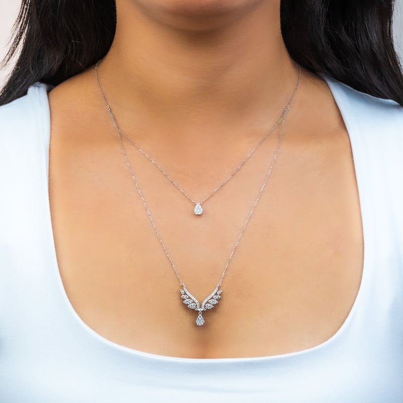 LAYARD PEAR DROP AND WINGS DIAMOND NECKLACE