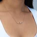 CLASSIC LINES WITH EVIL EYE DIAMOND NECKLACE