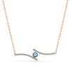 CLASSIC LINES WITH EVIL EYE DIAMOND NECKLACE