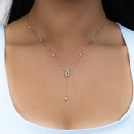 Y-SHAPE OVAL DIAMOND NECKLACE