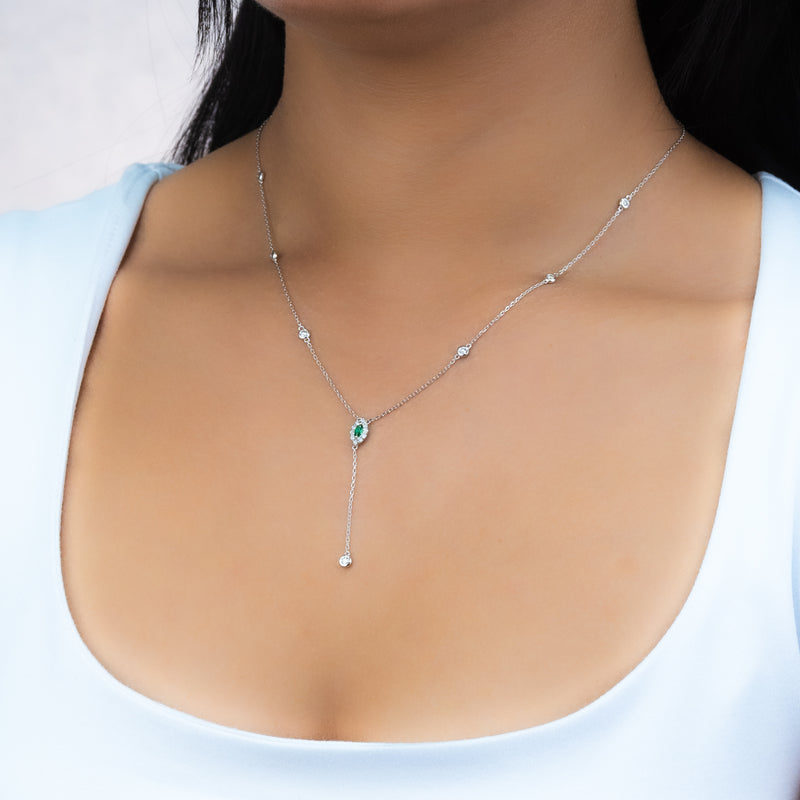 Y-SHAPE OVAL DIAMOND NECKLACE