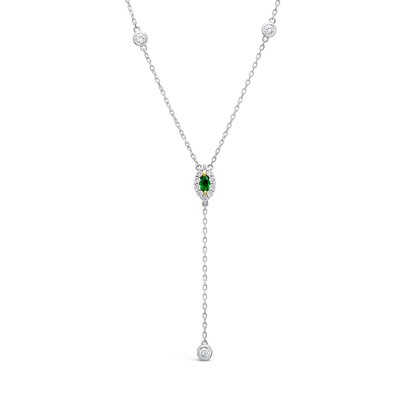 Y-SHAPE OVAL DIAMOND NECKLACE