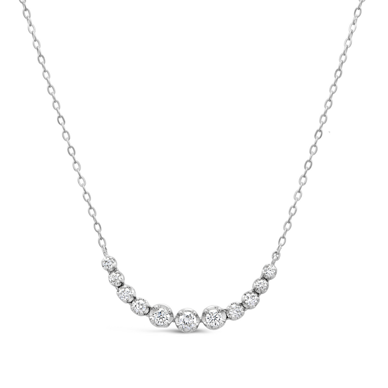 RADIANT ROUND BAR DIAMOND NECKLACE