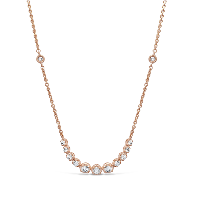 ROSE RADIANT ROUND BAR DIAMOND NECKLACE