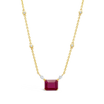 RUBY BAGUETTE RADIANT DIAMOND NECKLACE