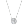 BAGUETTE & ROUND CLUSTER DIAMOND NECKLACE