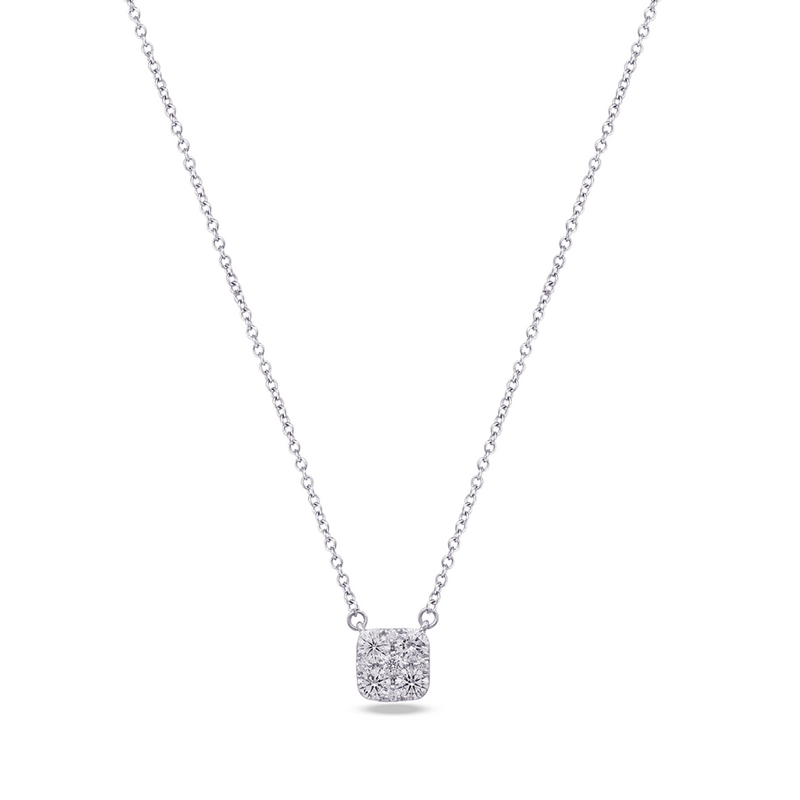 CUBIC SQUARE CLUSTER DIAMOND NECKLACE