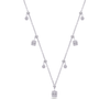 DROPPED PEAR & SQUARE DIAMOND NECKLACE