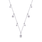 DROPPED PEAR & SQUARE DIAMOND NECKLACE