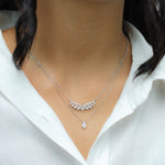 LAYERED TEARDROP AND WINGS DIAMOND NECKLACE II