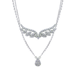 LAYERED TEARDROP AND WINGS DIAMOND NECKLACE II