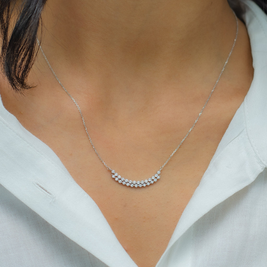 CURVED BAR DIAMOND NECKLACE