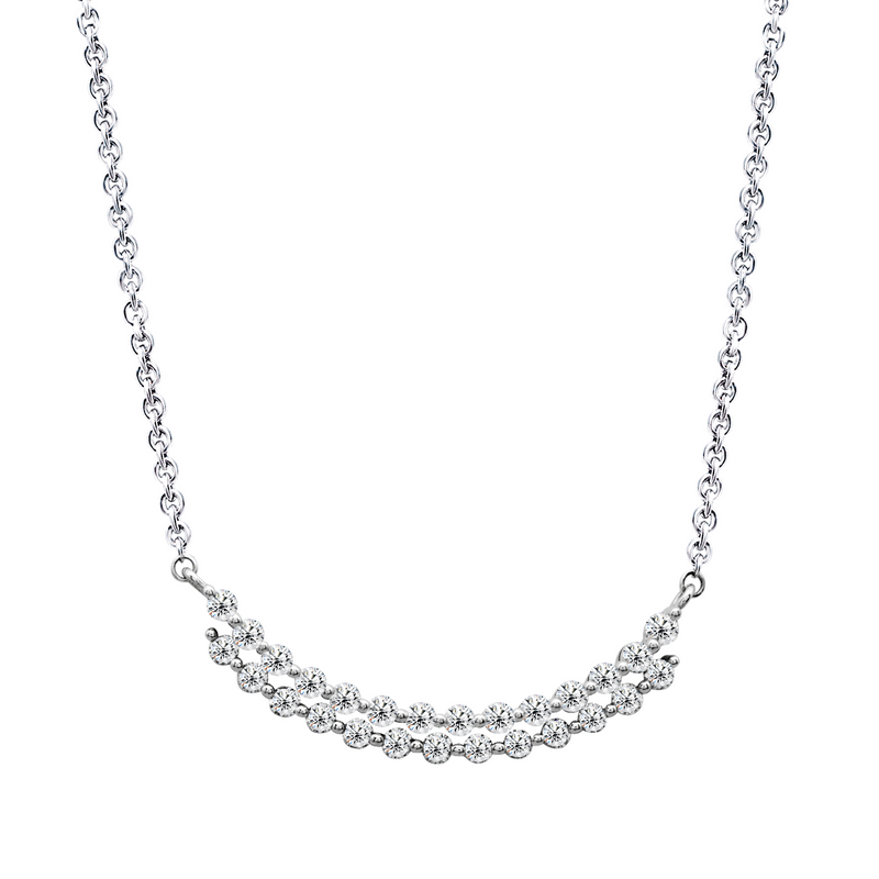 CURVED BAR DIAMOND NECKLACE