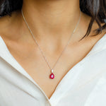 PEAR SHAPE & ROUND DIAMOND NECKLACE