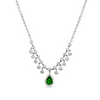 ELEGANT EMERALD GREEN TEARDROP DIAMOND NECKLACE