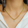 CHUNKY GOURMET WITH DROPPED RHOMBUS DIAMOND NECKLACE