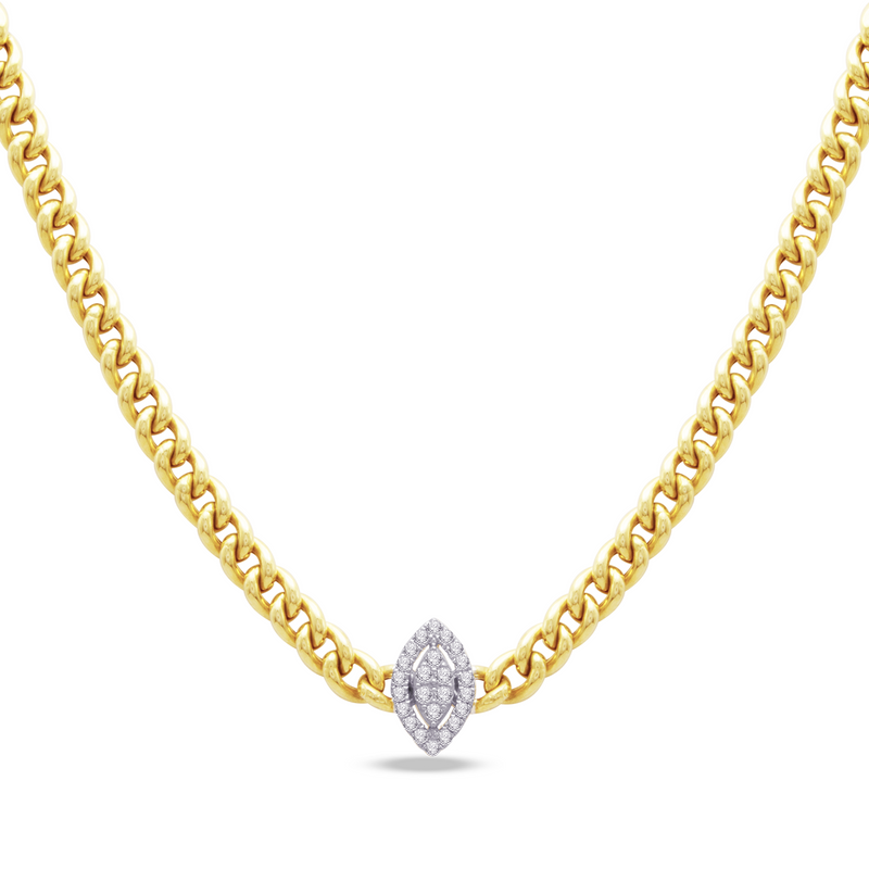 GOURMET WITH MARQUISE HALO DIAMOND NECKLACE