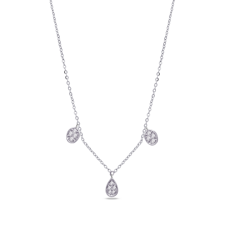 TRIO DROPPED-SHAPE DIAMOND NECKLACE