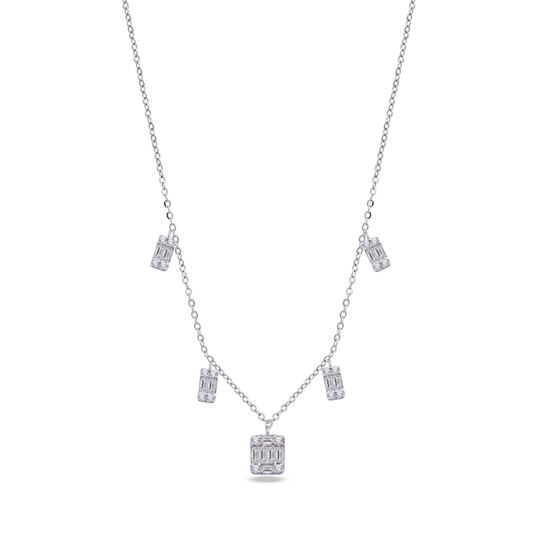 DROPPED BAGUETTE DIAMOND NECKLACE