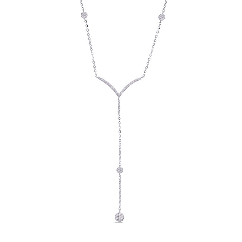 Y-SHAPE WITH DROPPED CIRCLE DIAMOND NECKLACE