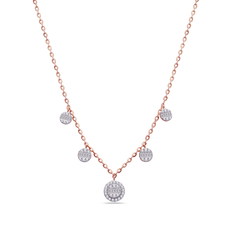 DROPPED ROSE CLUSTERS DIAMOND NECKLACE