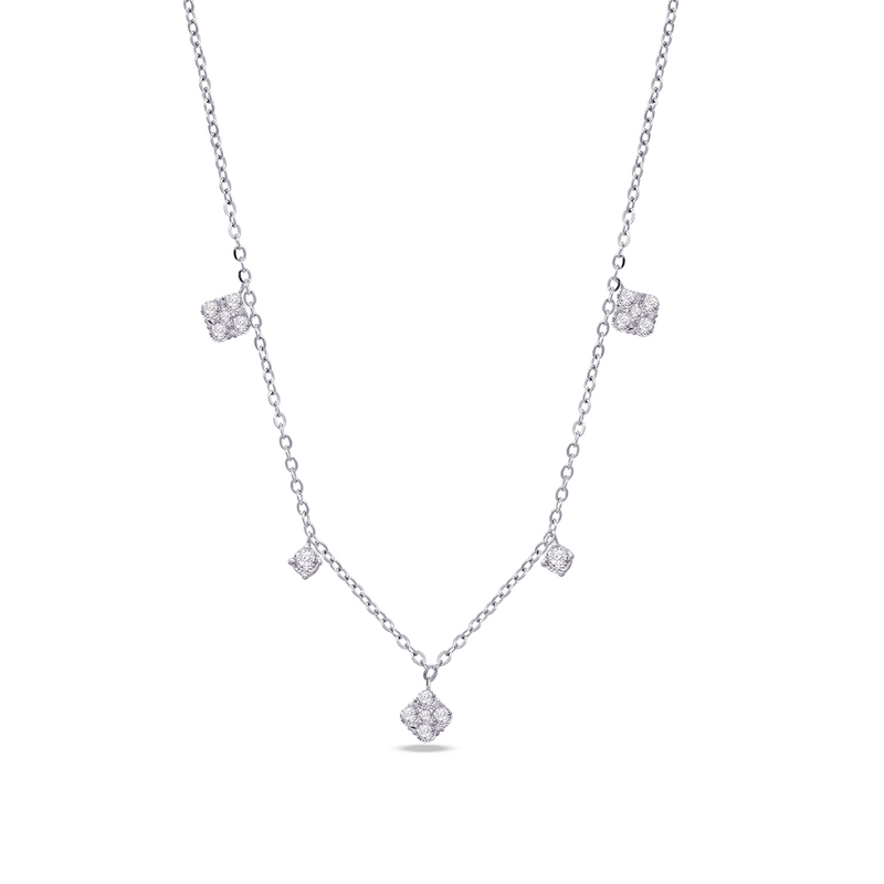 SQUARES CLUSTER DIAMOND NECKLACE