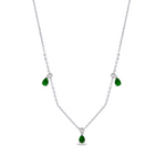 TRIO-DROPS EMERALD DIAMOND NECKLACE