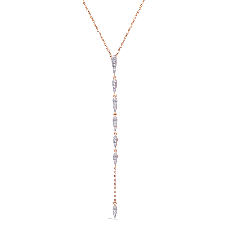 ROSE Y-SHAPE LINE DIAMOND NECKLACE