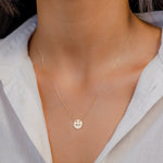 LOVE ENGRAVED COIN GOLD NECKLACE