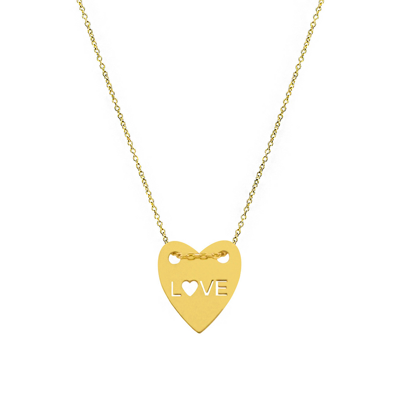 LOVE ENGRAVED HEART GOLD NECKLACE