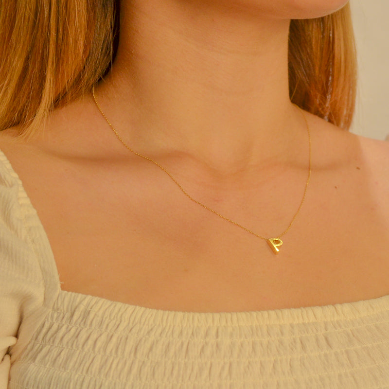 "ALL" THICK LETTERS GOLD NECKLACE