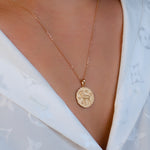 DOUBLE FACED ARIES HOROSCOPE GOLD NECKLACE