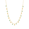 TINY OVALS WITH  BEADS GOLD NECKLACE