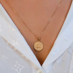 DOUBLE FACED LEO HOROSCOPE GOLD NECKLACE
