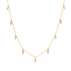COLOURED MARQUISE SHAPE GOLD NECKLACE