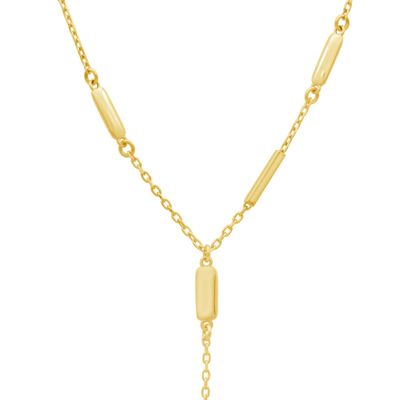 SLEEK BAR Y- GOLD NECKLACE