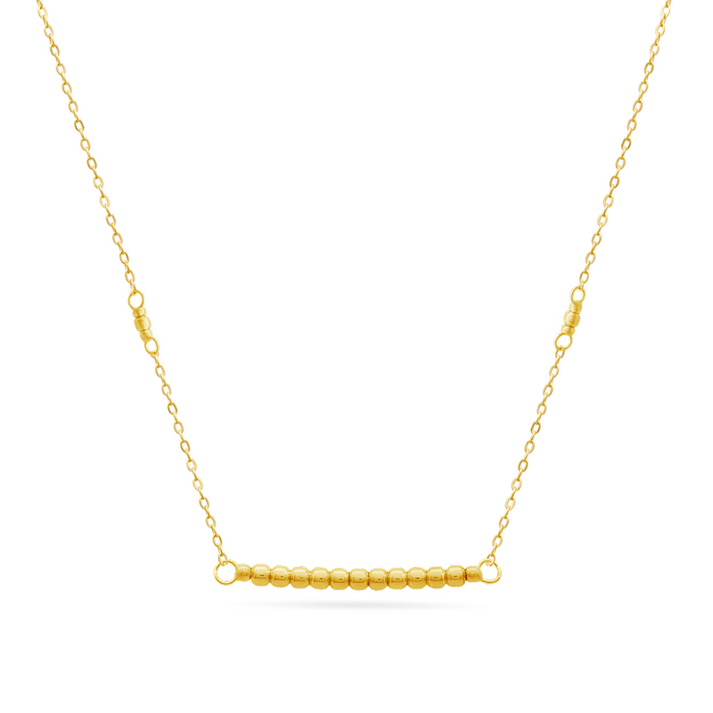 BEADED LINE GOLD NECKLACE