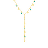 Y-SHAPE HEARTS & BEADS GOLD NECKLACE