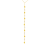 Y-SHAPE DROPPING OVALS & BEADS GOLD NECKLACE