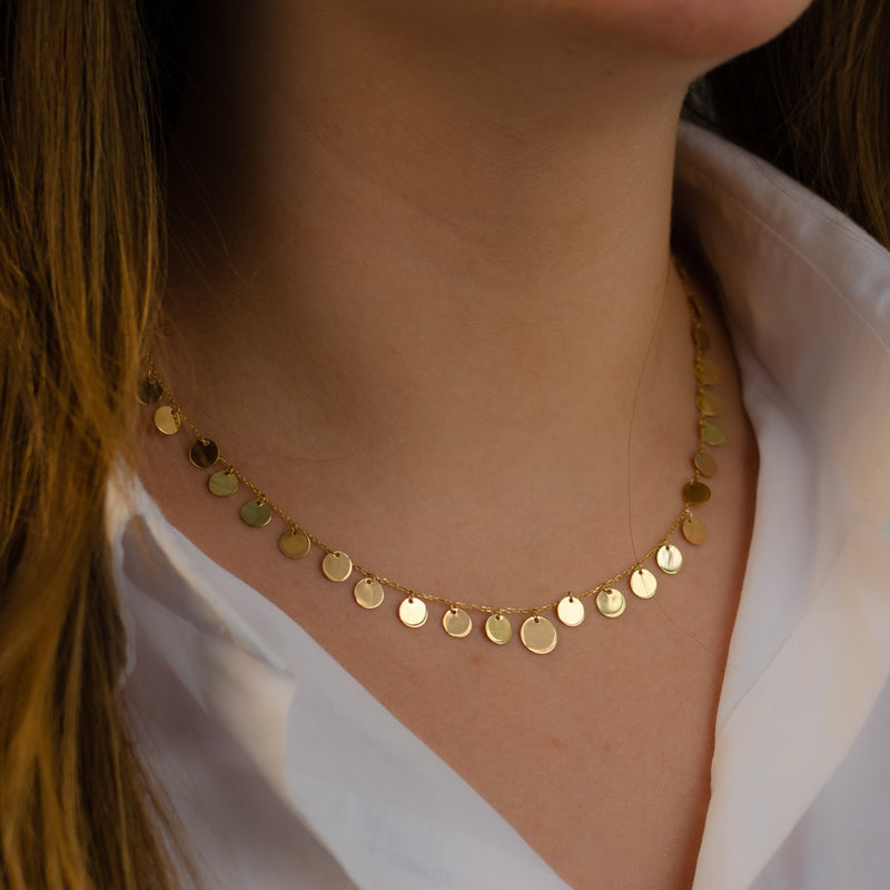 HUGGY CIRCLES GOLD NECKLACE